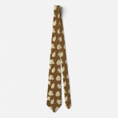 Autumn bladeren - beige en chocolade stropdas (Voorkant)