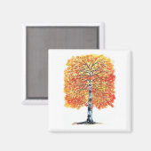 Autumn bladeren berk magneet (Voorkant / Achterkant)