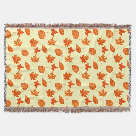 Autumn bladeren - bleek geel en oranje deken (Voorkant)