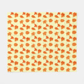Autumn bladeren - bleek geel en oranje fleece deken (Voorkant (Horizontaal))