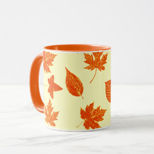 Autumn bladeren - bleek geel en oranje mok