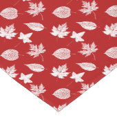 Autumn bladeren - diep rood en wit korte tafelloper (Hoek)