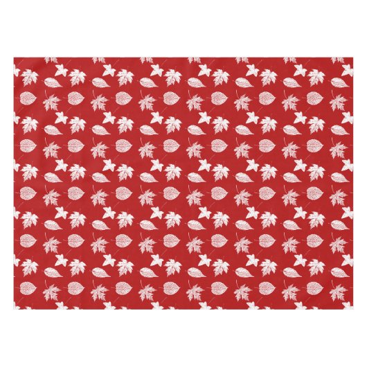 Autumn bladeren - diep rood en wit tafelkleed (Voorkant (Horizontaal))