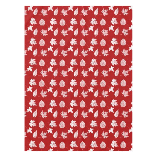 Autumn bladeren - diep rood en wit tafelkleed (Voorkant)