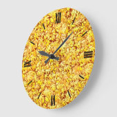 Autumn-bladeren, gouden geel grote klok (Hoek)