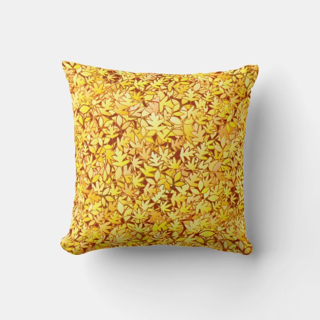 Autumn-bladeren, gouden geel kussen (Voorkant)