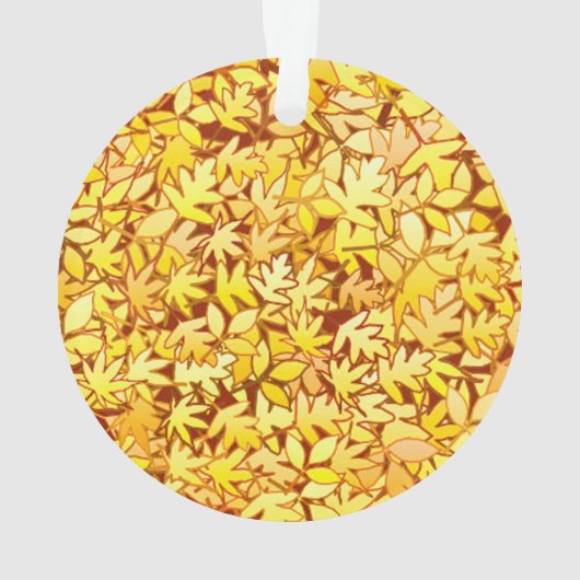 Autumn-bladeren, gouden geel ornament (achterkant)