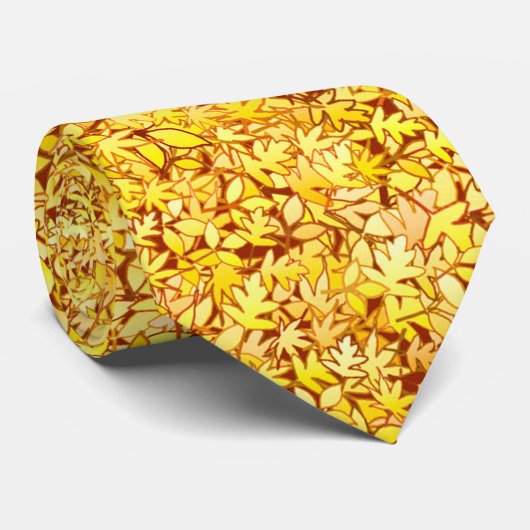 Autumn-bladeren, gouden geel stropdas (Opgerold)