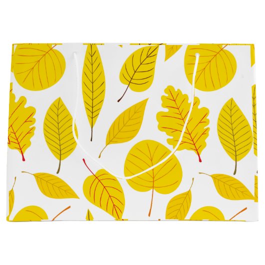 Autumn bladeren in geel groot cadeauzakje (Voorkant)