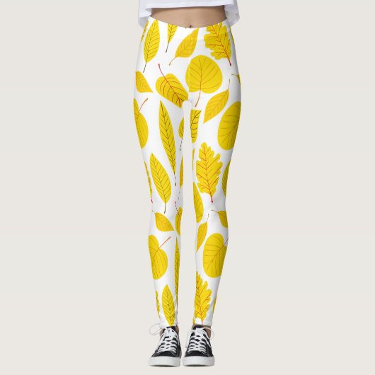 Autumn bladeren in geel leggings (Voorkant)
