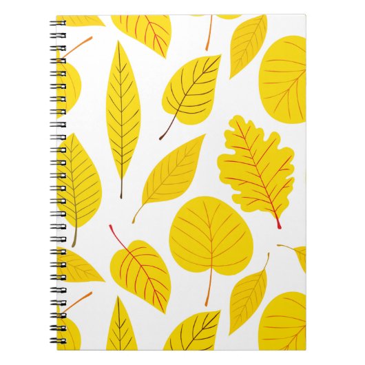 Autumn bladeren in geel notitieboek (Voorkant)