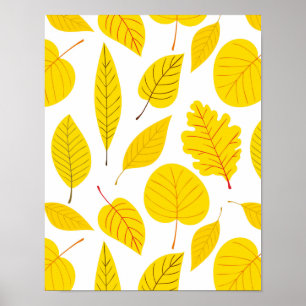Autumn bladeren in geel poster