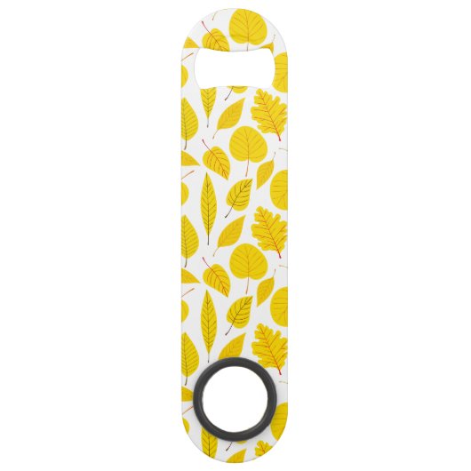 Autumn bladeren in geel speed flessenopener (Achterkant)