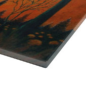 Autumn, bladeren, maan, schuur, huis, uil snijplank (Hoek)