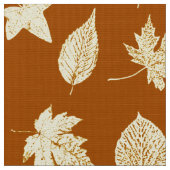 Autumn-bladeren - roestbruin en roomcrème stof (Close Up)