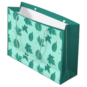 Autumn bladeren - turquoise en aqua large cadeautasje