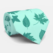 Autumn bladeren - turquoise en aqua stropdas (Opgerold)