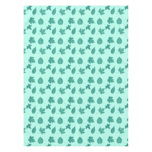 Autumn bladeren - turquoise en aqua tafelkleed (Voorkant)