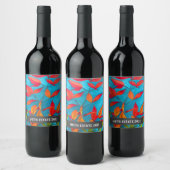 Autumn bladeren waterverf snijbiet wijn etiket (Flessen)