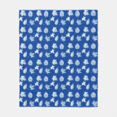 Autumn-bladeren - wit en kobalblauw fleece deken (Voorkant)