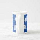 Autumn-bladeren - wit en kobalblauw porselein kop (Achterkant)