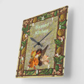Autumn Blessed Harvest Cornucopia Wall Clock Vierkante Klok (Hoek)
