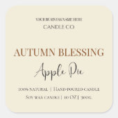 Autumn Blessing Apple Pie | Fall Candle Label  (Voorkant)