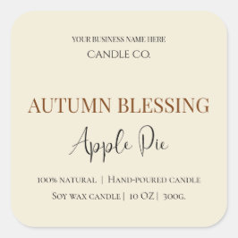 Autumn Blessing Apple Pie | Fall Candle Label 