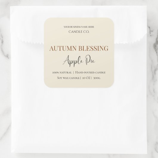 Autumn Blessing Apple Pie | Fall Candle Label  (Tas)
