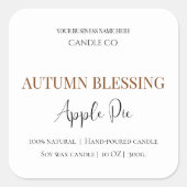Autumn Blessing Apple Pie | Fall Candle Label  (Voorkant)
