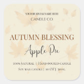 Autumn Blessing Apple Pie | Fall Candle Label  (Voorkant)