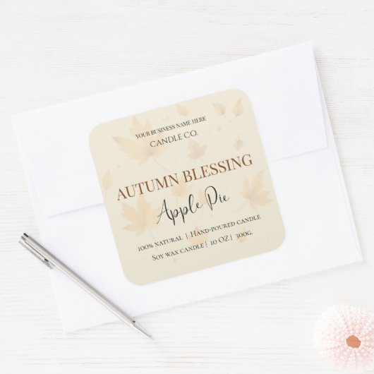 Autumn Blessing Apple Pie | Fall Candle Label  (Envelop)