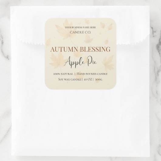 Autumn Blessing Apple Pie | Fall Candle Label  (Tas)