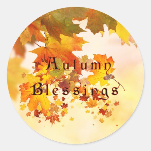 Autumn Blessing Ronde Sticker (Voorkant)