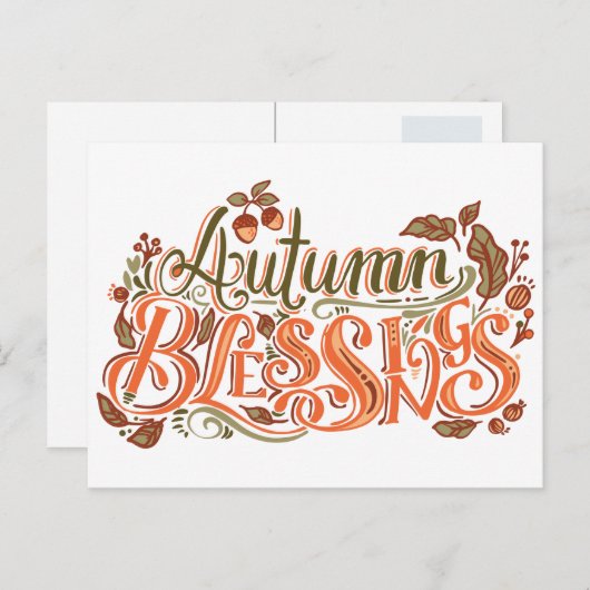 AUTUMN BLESSINGS BRIEFKAART (Voorkant / Achterkant)