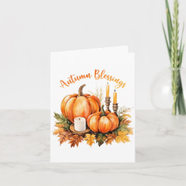 Autumn Blessings – Cozy Thanksgiving Bedankkaart