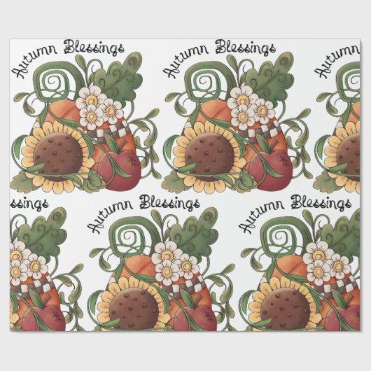 Autumn Blessings Herfst Harvest Cadeaupapier (Vlak)