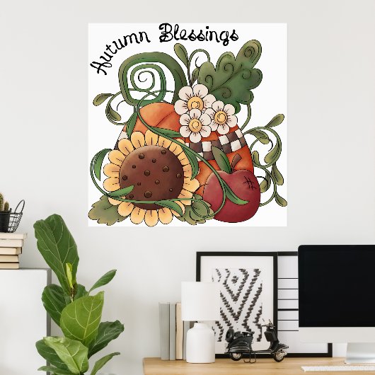 Autumn Blessings Herfst Harvest Poster (Thuiskantoor)