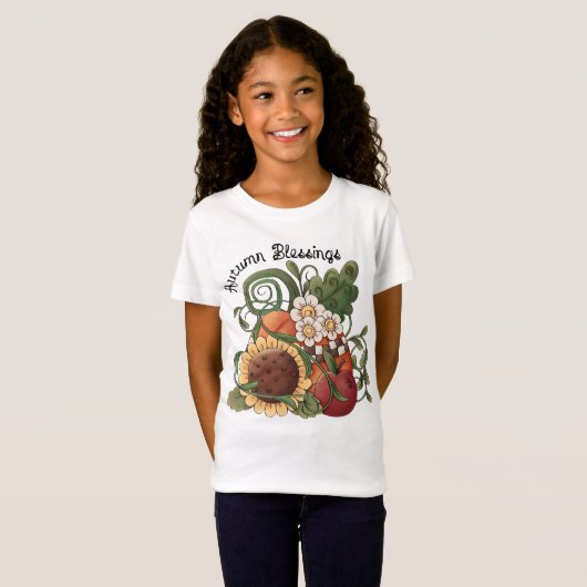 Autumn Blessings Herfst Harvest T-shirt (Voorkant volledig)