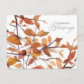 Autumn Blessings Herfst Tree Waterverf Feestdagenkaart (Voorkant)