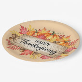 Autumn Blessings – Rustic Thanksgiving Papieren Bordje (Gekanteld)
