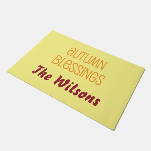 Autumn Blessings Yellow en Burgundy Deurmat (Schuin)