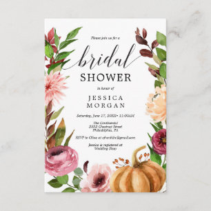 Autumn Bliss Bridal Shower Invitation Kaart