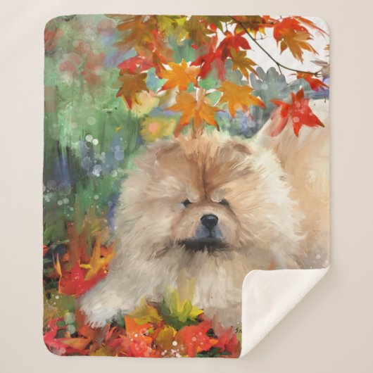 AUTUMN BLISS chow - Designer sherpa blanket 3 form Deken (Voorkant)