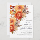 Autumn Bliss Floral Baby shower Invitation Kaart (Voorkant)