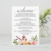 Autumn Bliss huwelijksreis - Huwelijkswelkom Programmakaart (Staand voorkant)