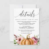 Autumn Bliss Pumpkin Wedding Details Kaart (Voorkant)