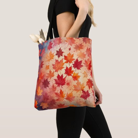 Autumn Bliss Waterverf Canvas tas (Dichtbij)
