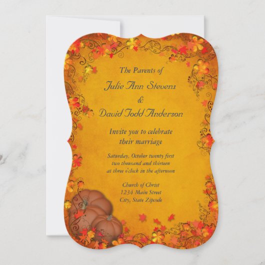 Autumn Bliss Wedding Kaart (Voorkant)
