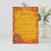 Autumn Bliss Wedding RSVP Kaartje (Staand voorkant)
